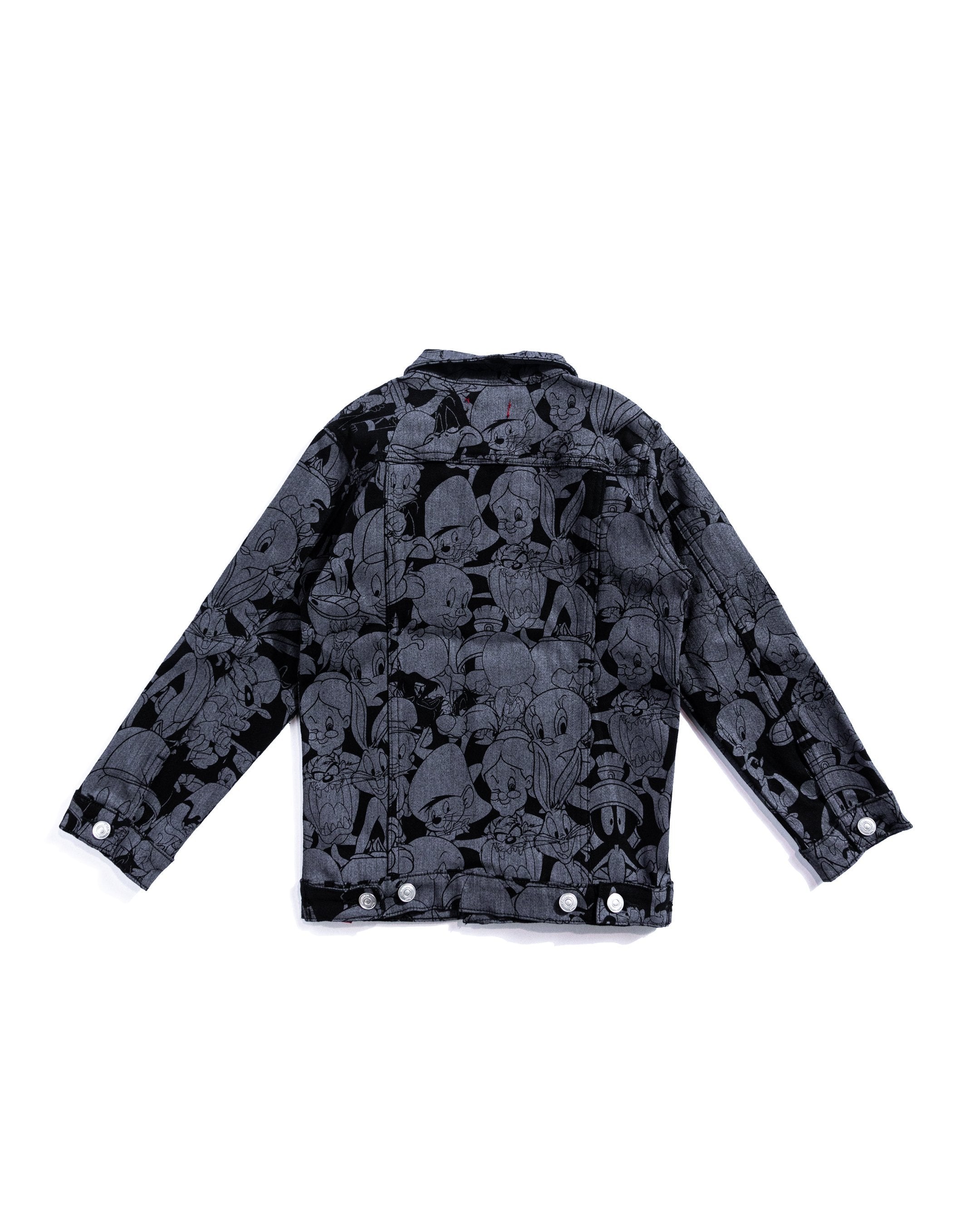 Looney Allover Denim Jacket (Black) Outerwear Haus of JR