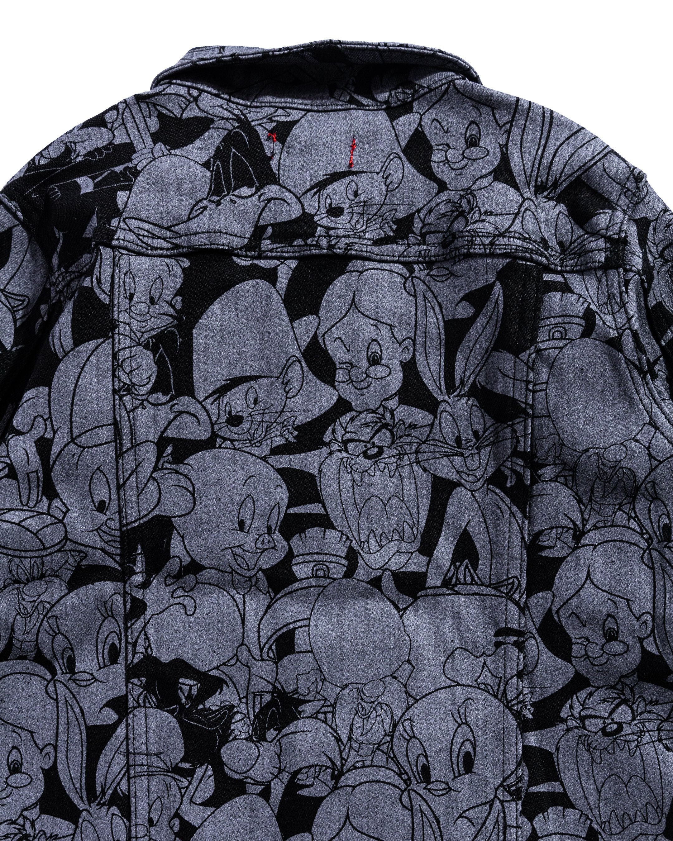 Looney Allover Denim Jacket (Black) Outerwear Haus of JR