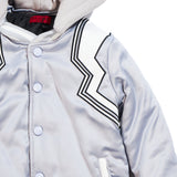 Hooded Varsity Jacket (Light Grey)