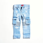 Tracy Cargo Denim (Blue) Bottoms Haus of JR 