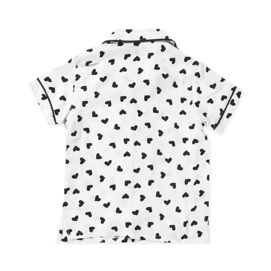 Heart Champs Button-Up (White/Black) - Haus of JR