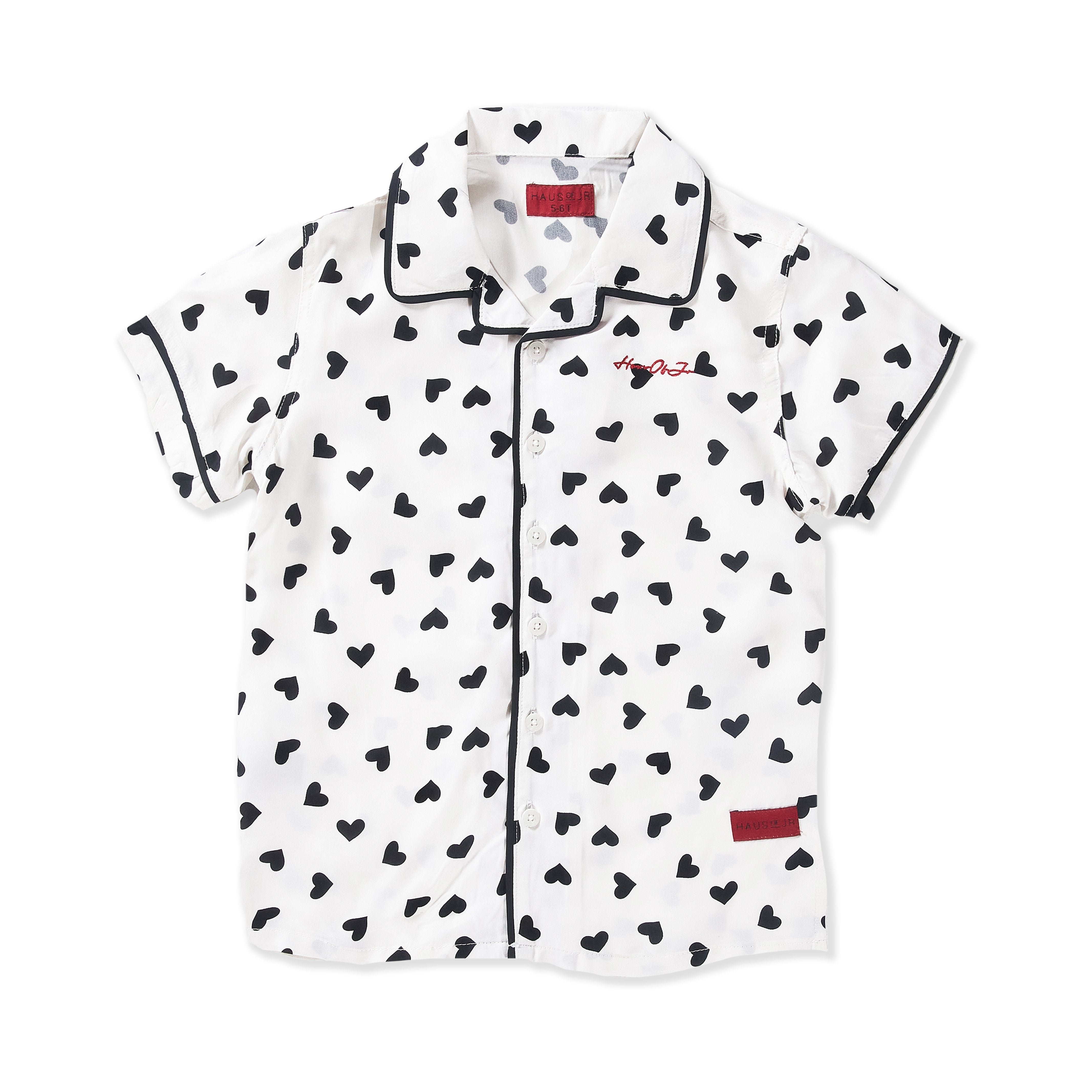 Heart Champs Button-Up (White/Black) - Haus of JR
