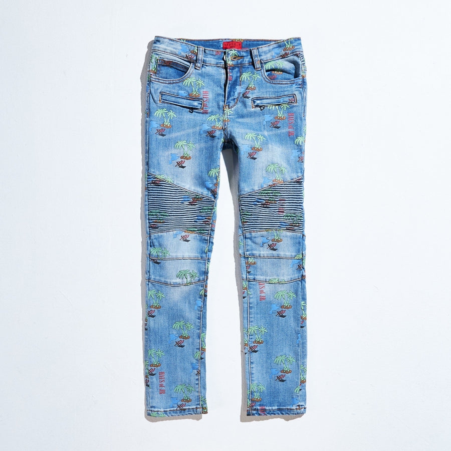 Scribble Denim (Light Blue) Bottoms Haus of JR 
