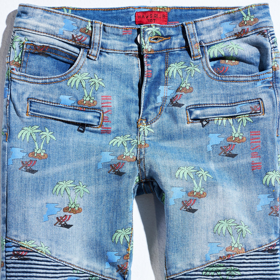 Scribble Denim (Light Blue) Bottoms Haus of JR 