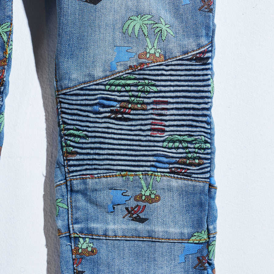 Scribble Denim (Light Blue) Bottoms Haus of JR 