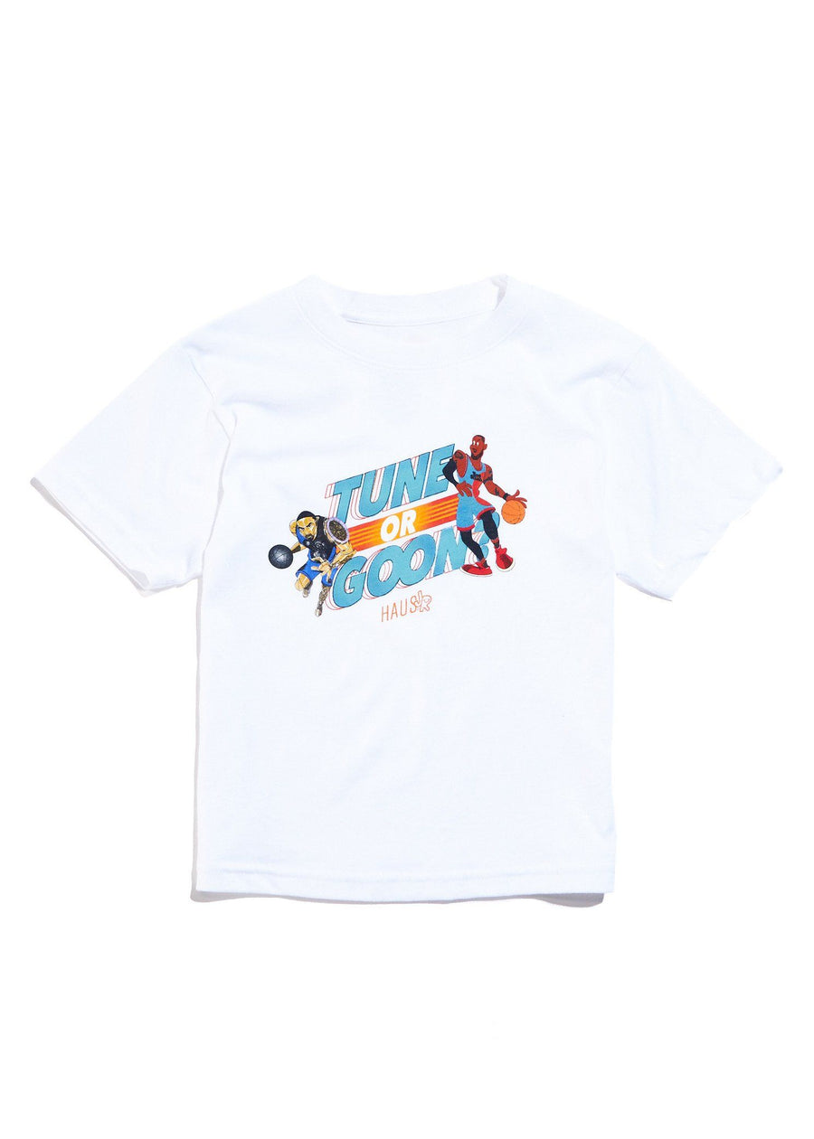 Tune or Goon Tee (White) Tops Haus of JR 