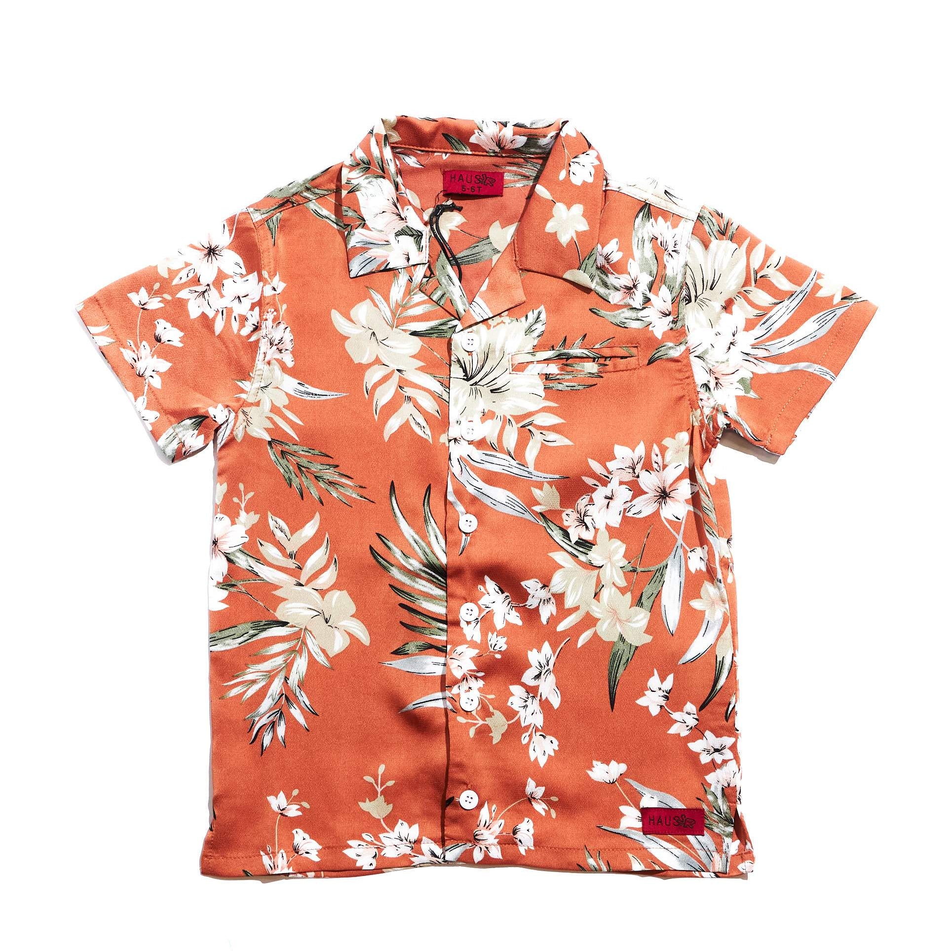 Paradise Button Up (Orange) Tops Haus of JR 