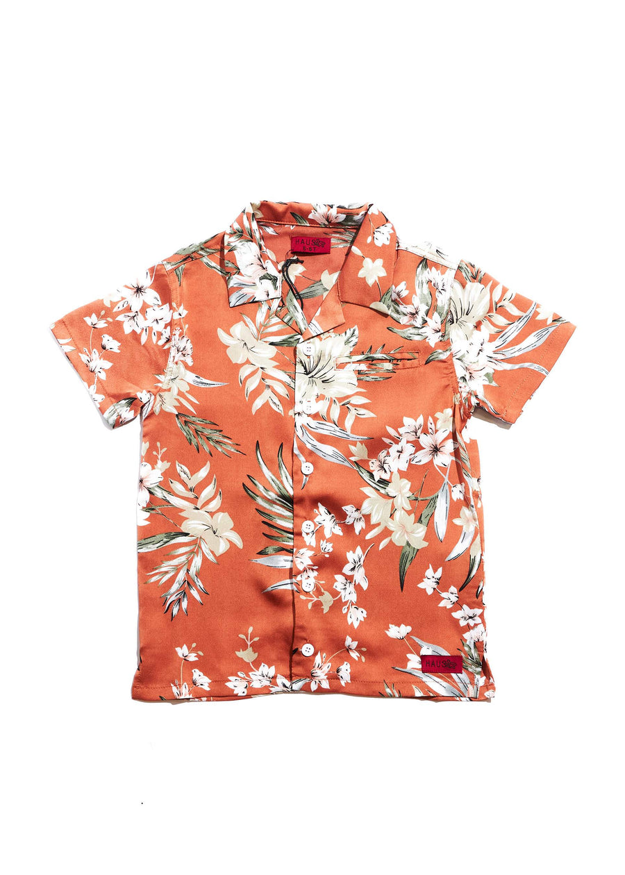 Paradise Button Up (Orange) Tops Haus of JR 