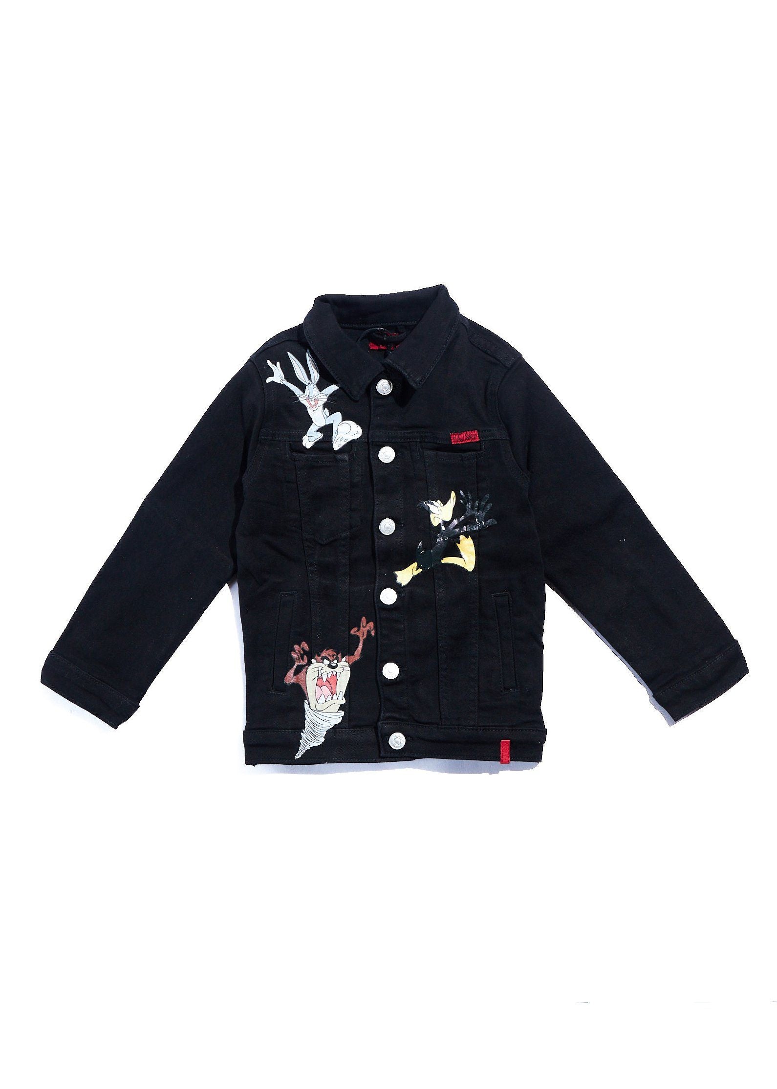 Looney Fam Denim Jacket (Black) Outerwear Haus of JR 