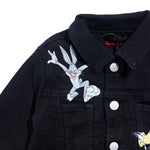 Looney Fam Denim Jacket (Black) Outerwear Haus of JR 