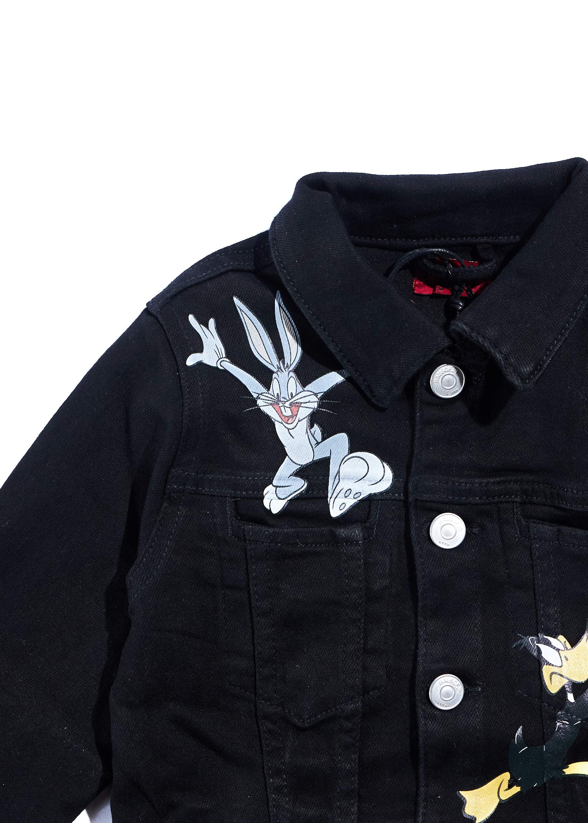 Looney Fam Denim Jacket (Black) Outerwear Haus of JR 