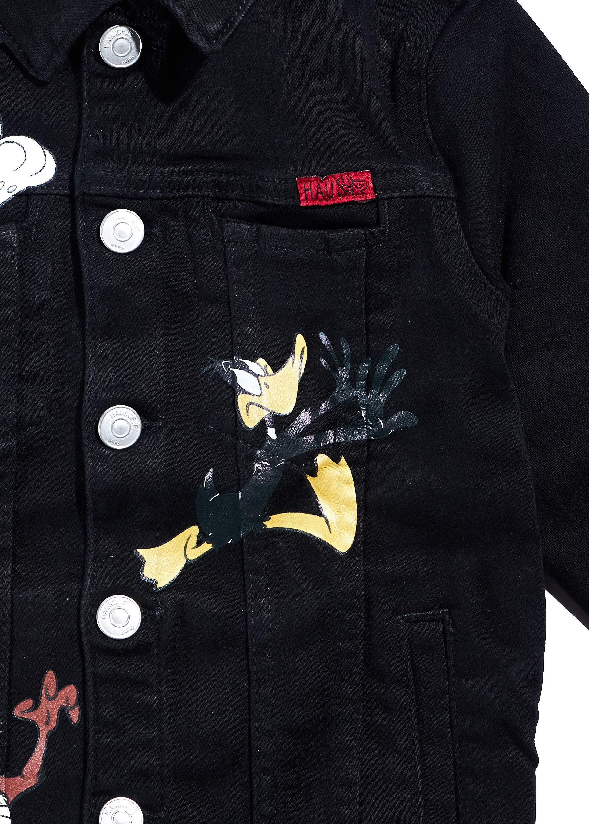 Looney Fam Denim Jacket (Black) Outerwear Haus of JR 