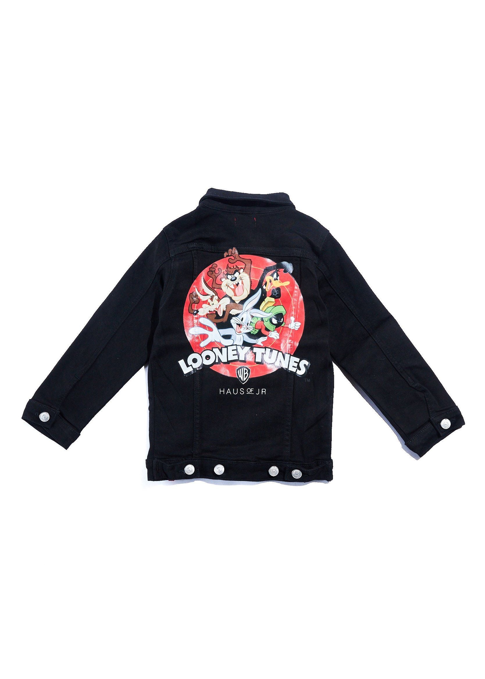 Looney Fam Denim Jacket (Black) Outerwear Haus of JR 