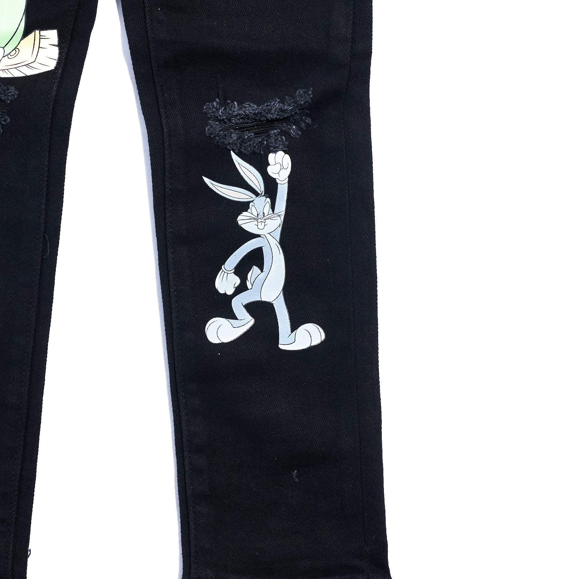 Looney Fam Denim (Black) Bottoms Haus of JR 