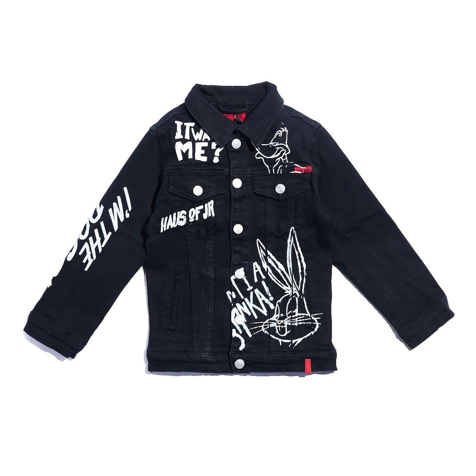 Looney Boss Denim Jacket (Black) Outerwear Haus of JR 