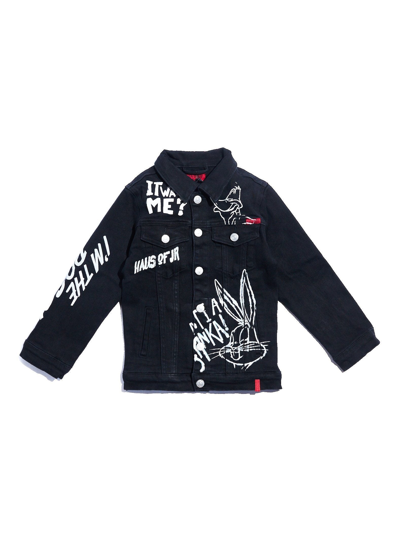 Looney Boss Denim Jacket (Black) Outerwear Haus of JR 