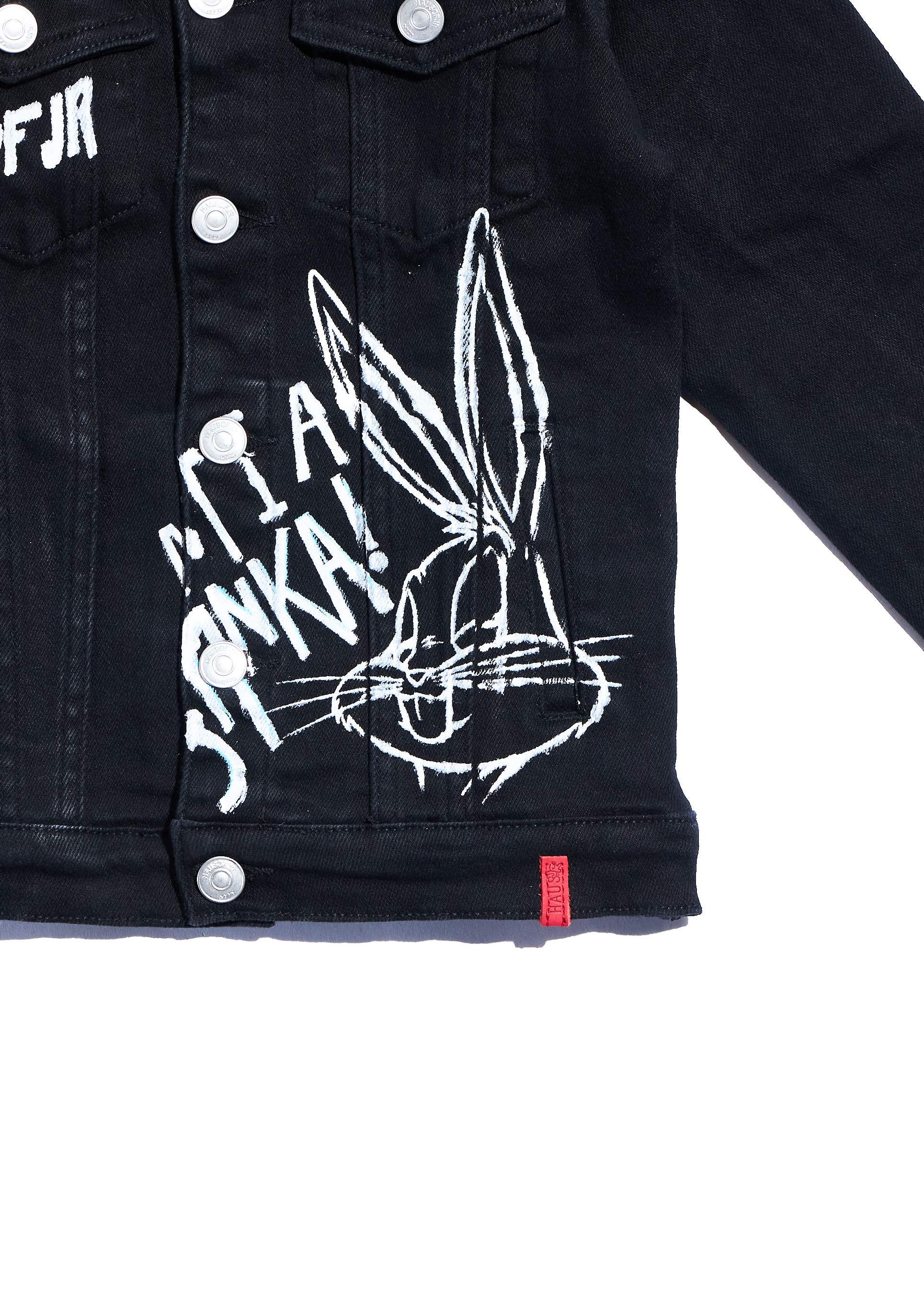 Looney Boss Denim Jacket (Black) Outerwear Haus of JR 