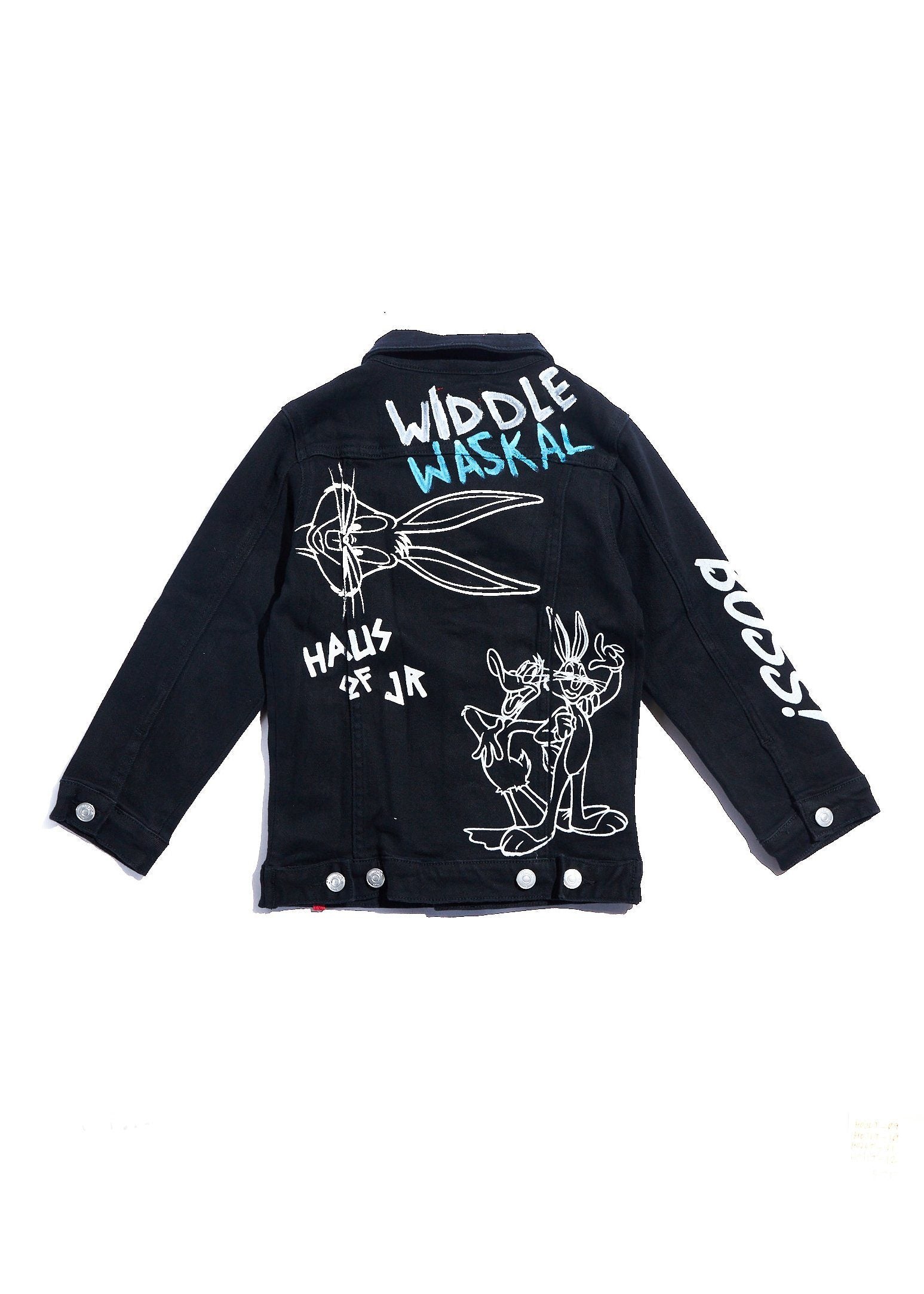 Looney Boss Denim Jacket (Black) Outerwear Haus of JR 