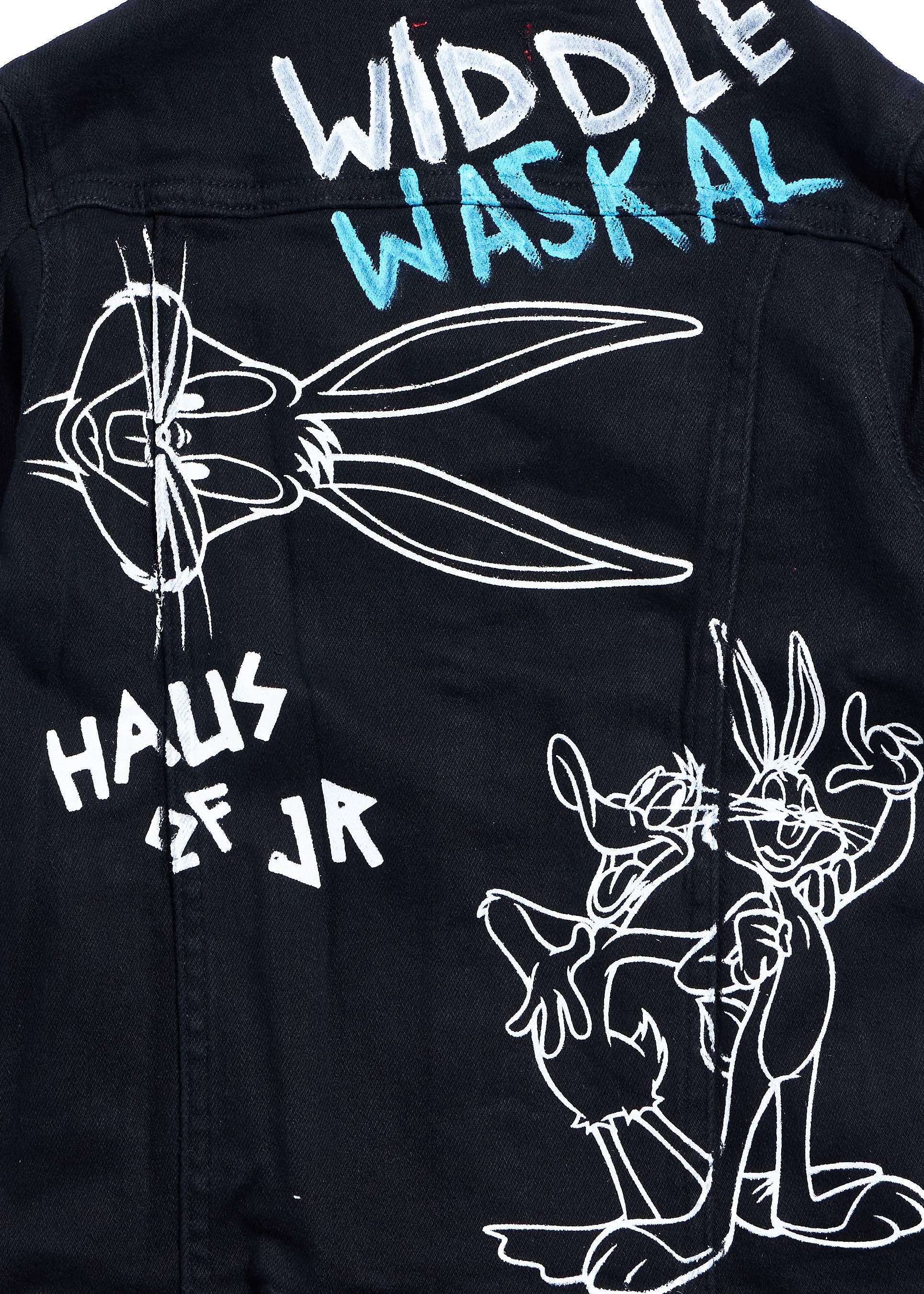 Looney Boss Denim Jacket (Black) Outerwear Haus of JR 