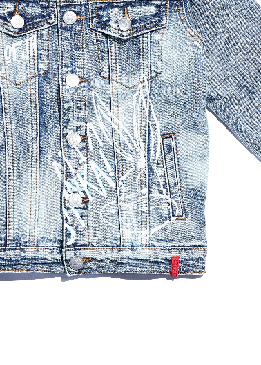 Looney Boss Denim Jacket (Blue) Outerwear Haus of JR 