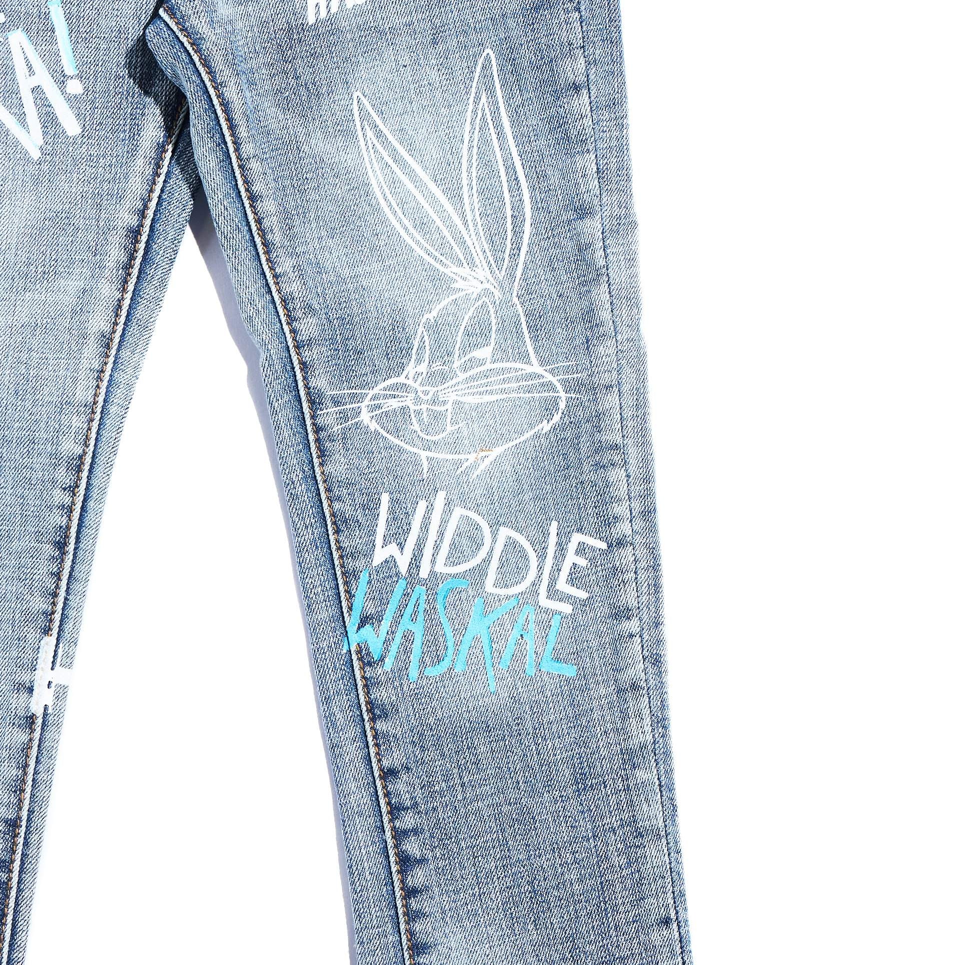 Looney Boss Denim (Blue) Bottoms Haus of JR 