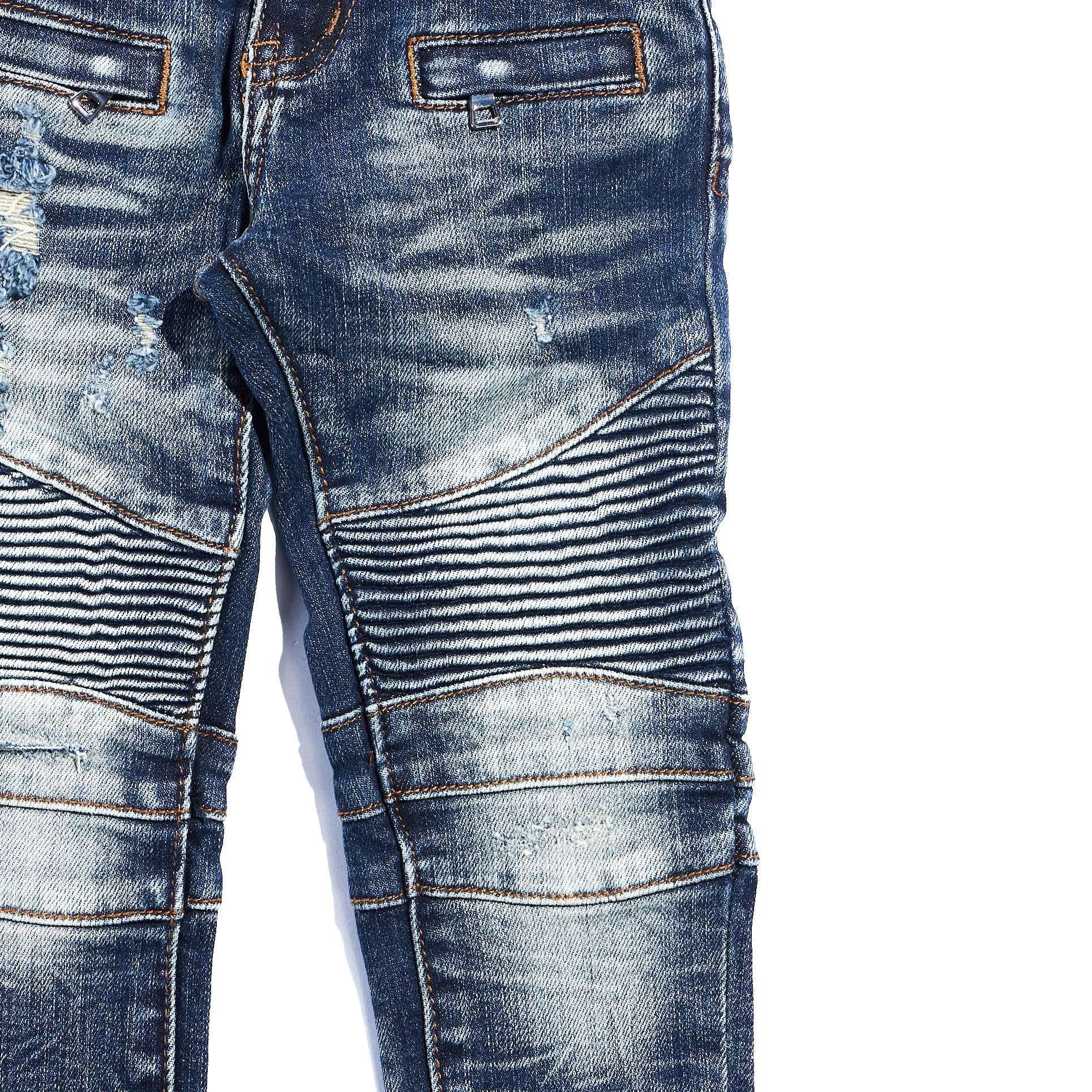 Draco Biker Denim (Deep Indigo) Bottoms Haus of JR 