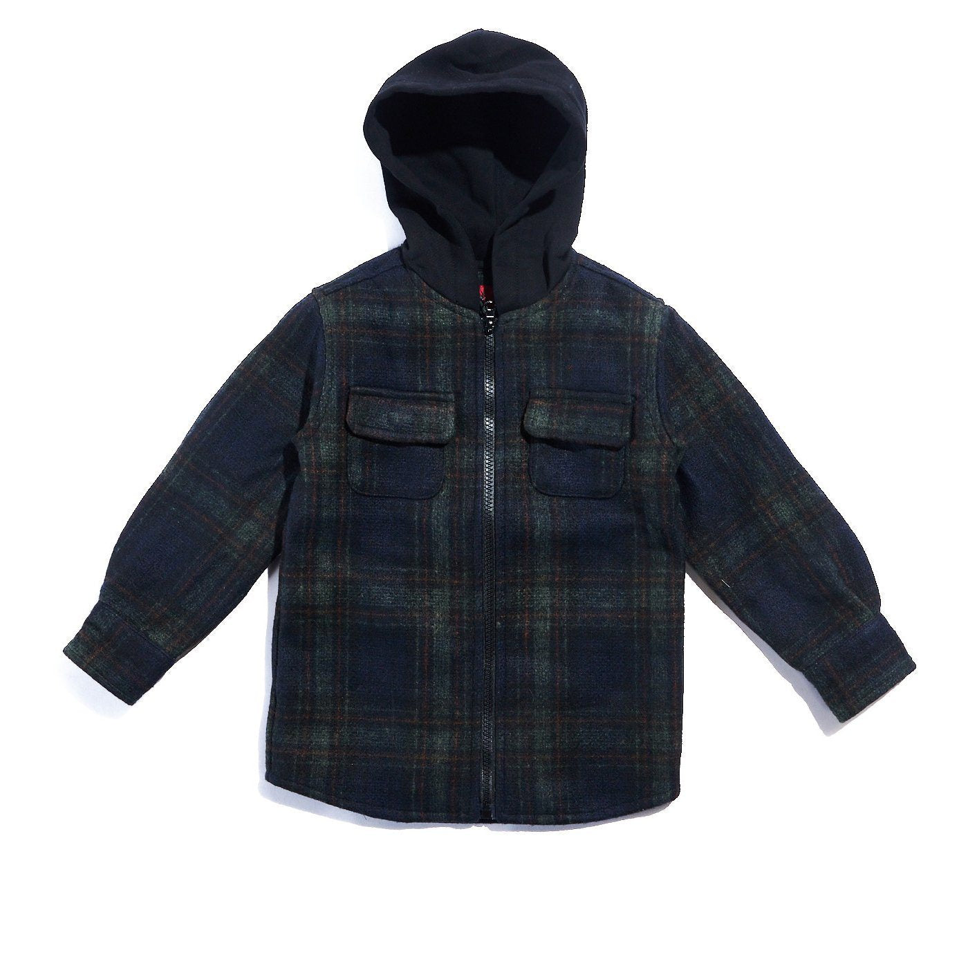 Hooded Flannel (Blue) Tops Haus of JR 