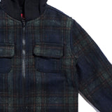 Hooded Flannel (Blue) Tops Haus of JR 