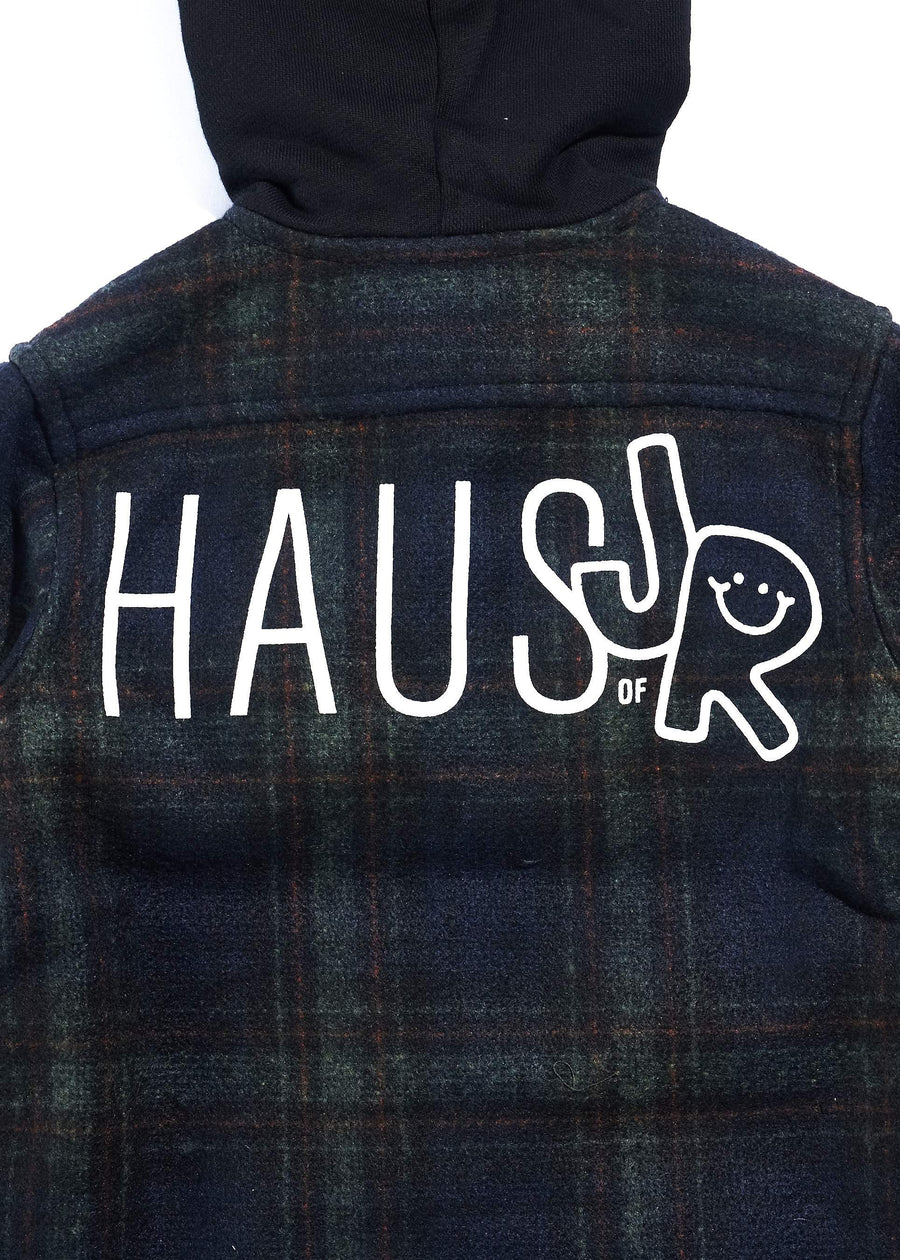 Hooded Flannel (Blue) Tops Haus of JR 