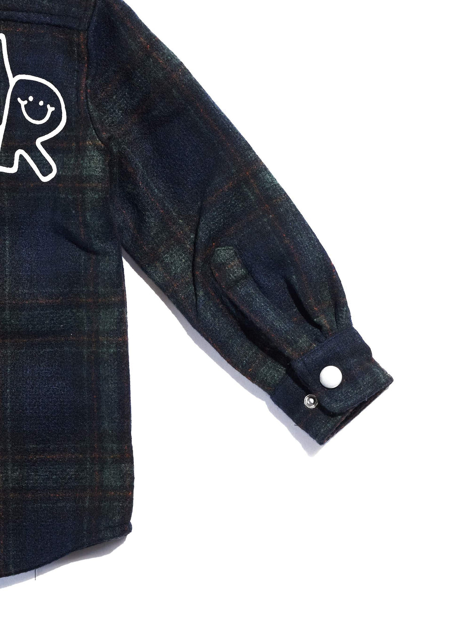 Hooded Flannel (Blue) Tops Haus of JR 