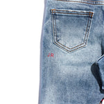 West Denim (Blue Patchwork) Bottoms Haus of JR 