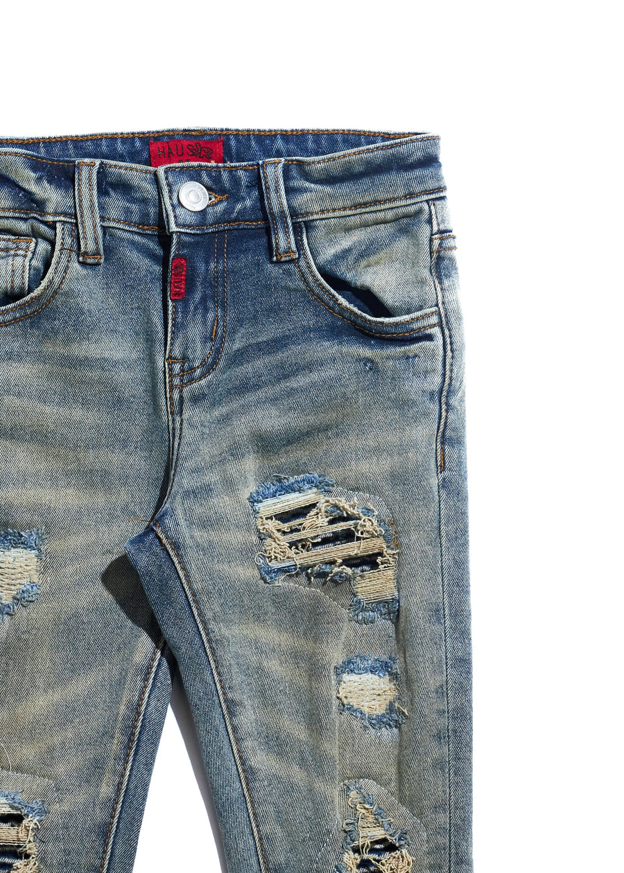 Rowan Rip & Repair Denim (Sand Wash) Bottoms Haus of JR 