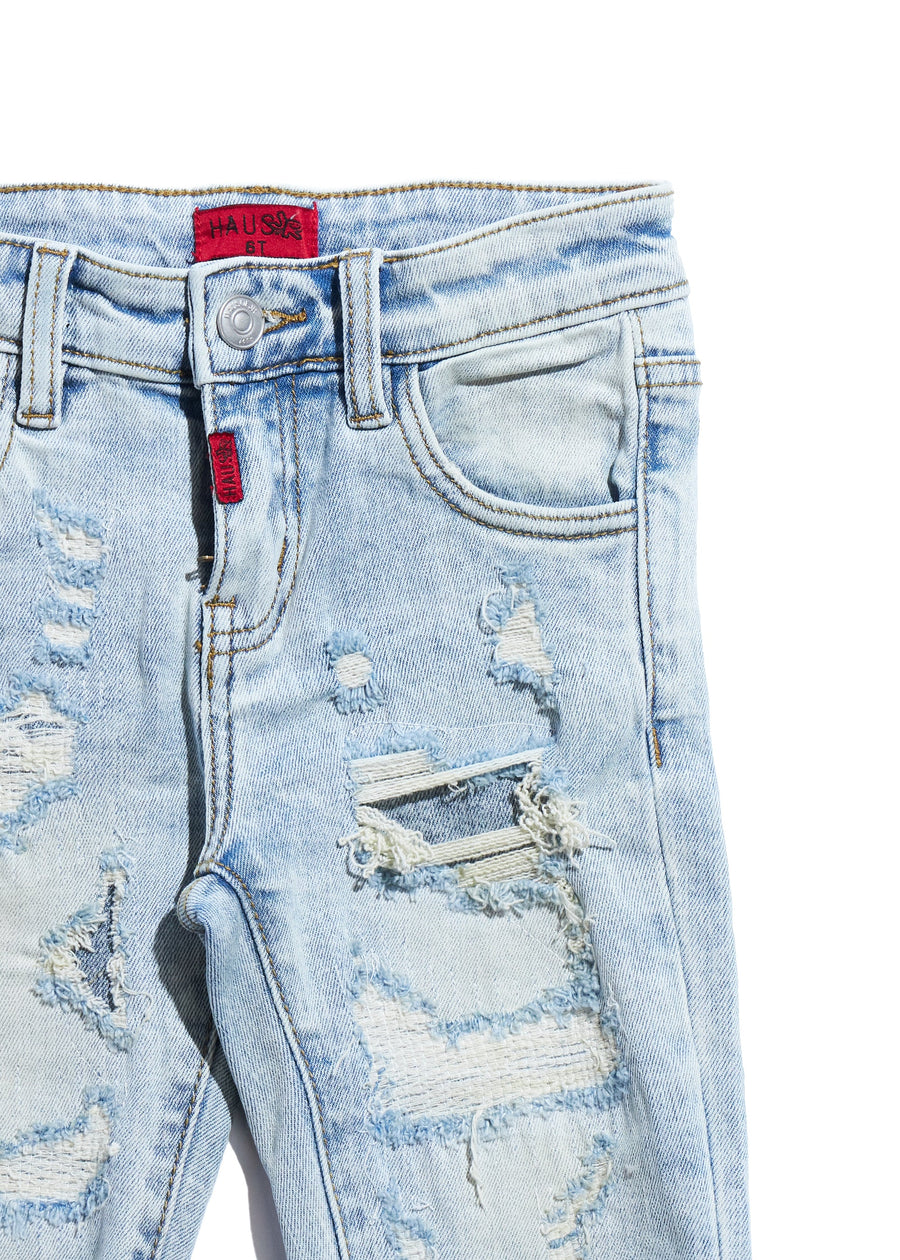 Sunset Denim Short (Blue) Bottoms Haus of JR 