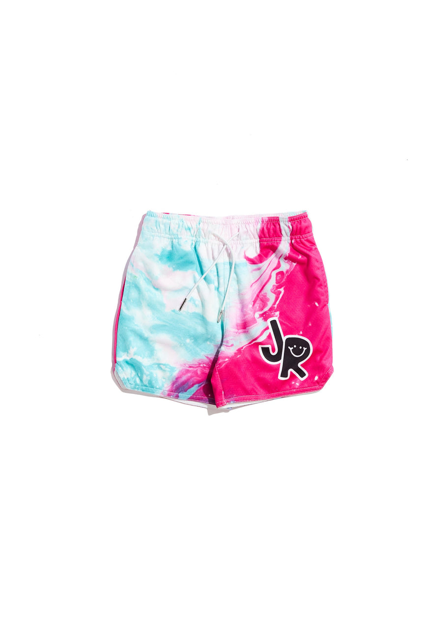 JR Tie Dye Basketball Short (Aqua/Pink) Bottoms Haus of JR 