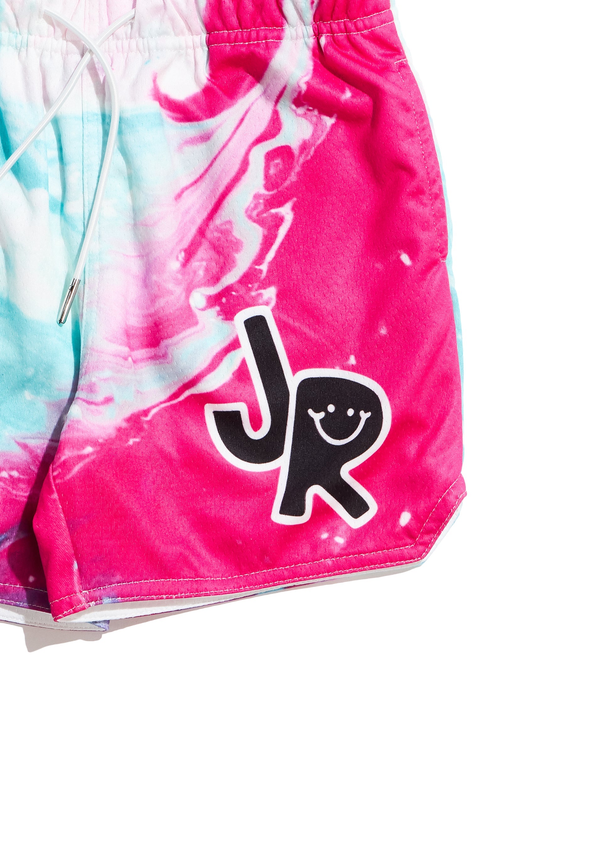 JR Tie Dye Basketball Short (Aqua/Pink) Bottoms Haus of JR 