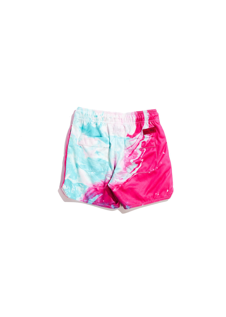 JR Tie Dye Basketball Short (Aqua/Pink) Bottoms Haus of JR 