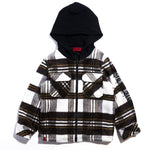 Bryn Hooded Flannel (Brown) Outerwear Haus of JR 