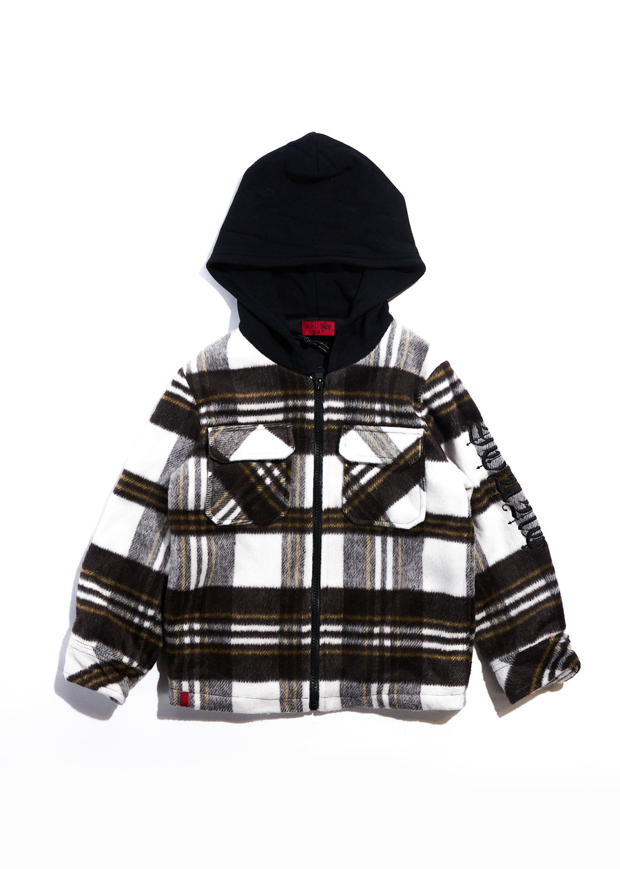 Bryn Hooded Flannel (Brown) Outerwear Haus of JR 