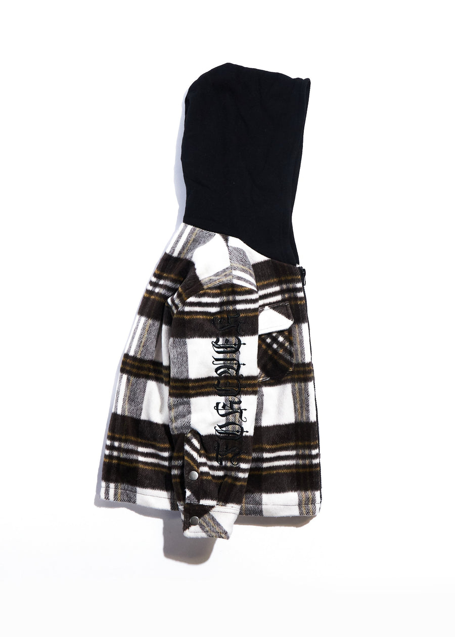 Bryn Hooded Flannel (Brown) Outerwear Haus of JR 