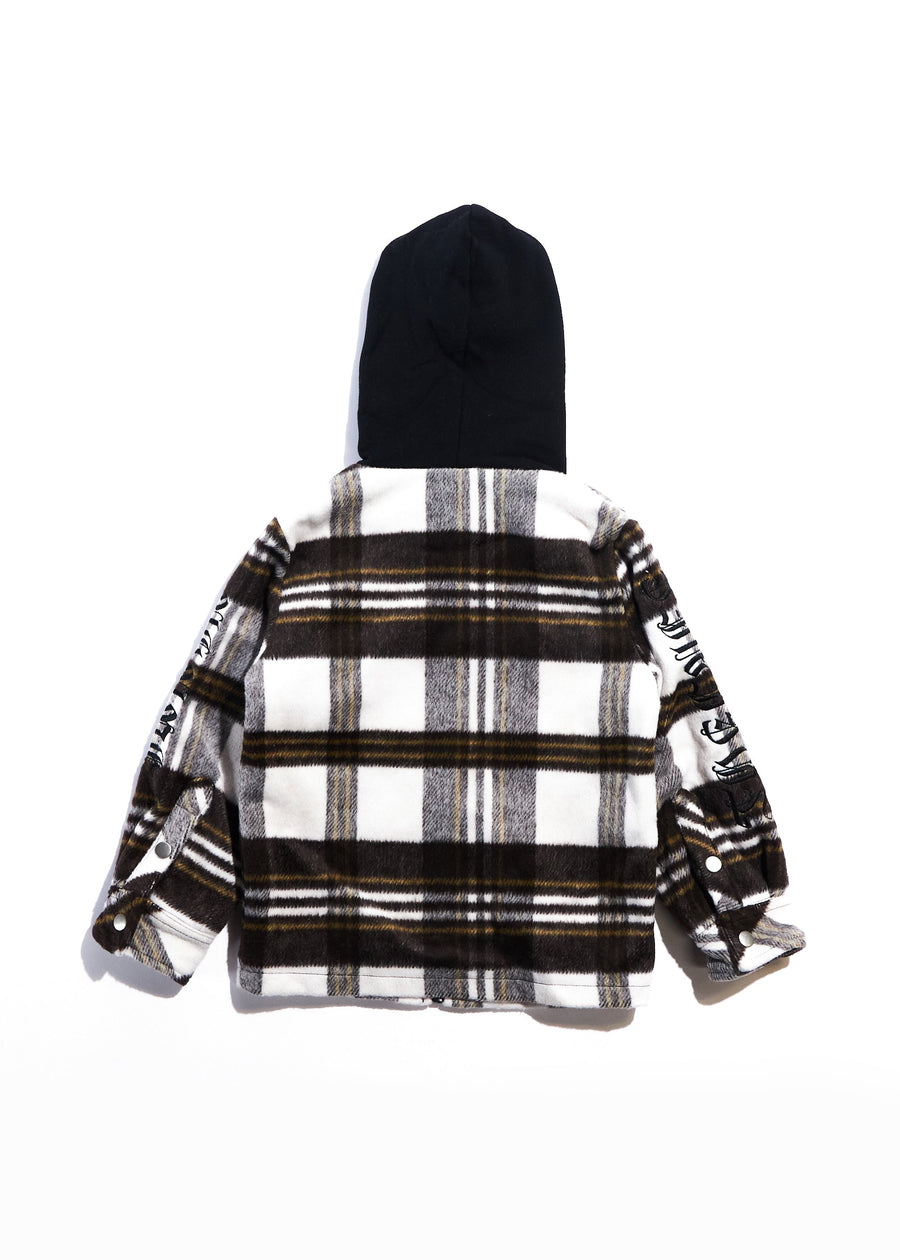 Bryn Hooded Flannel (Brown) Outerwear Haus of JR 