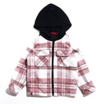 Bryn Hooded Flannel (Pink) Outerwear Haus of JR 