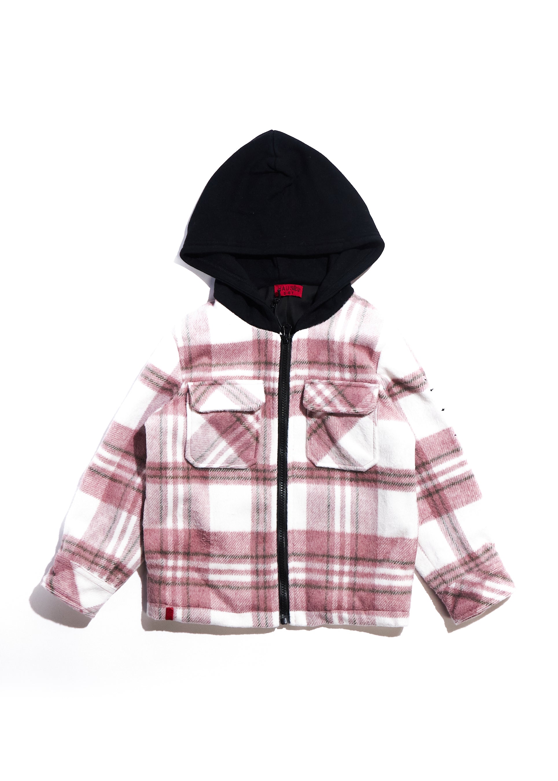 Bryn Hooded Flannel (Pink) Outerwear Haus of JR 