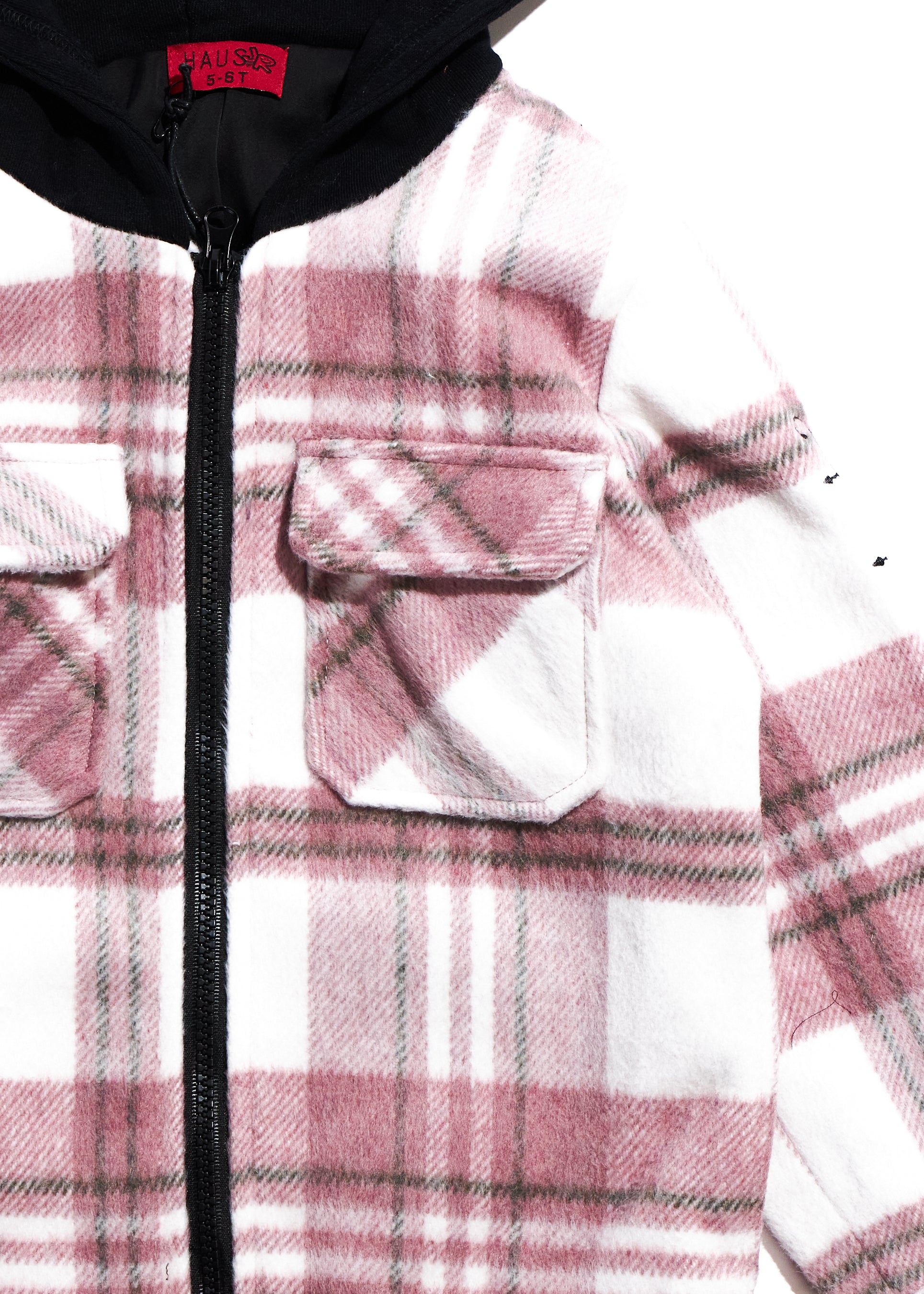 Bryn Hooded Flannel (Pink) Outerwear Haus of JR 