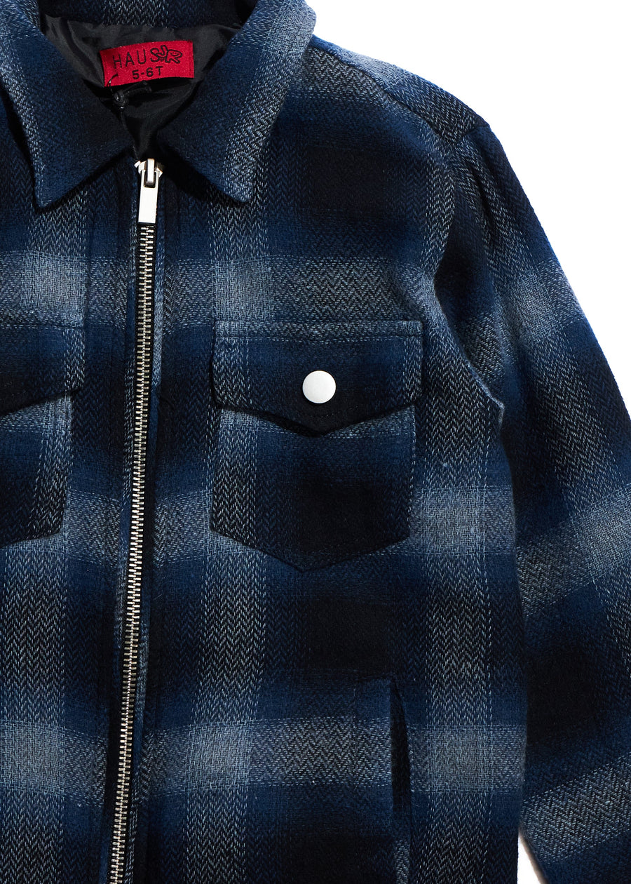 Corban Zipper Flannel (Navy) Outerwear Haus of JR 