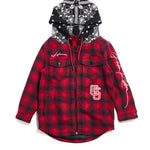 Kumar Hooded Flannel Jacket Top Haus of JR 