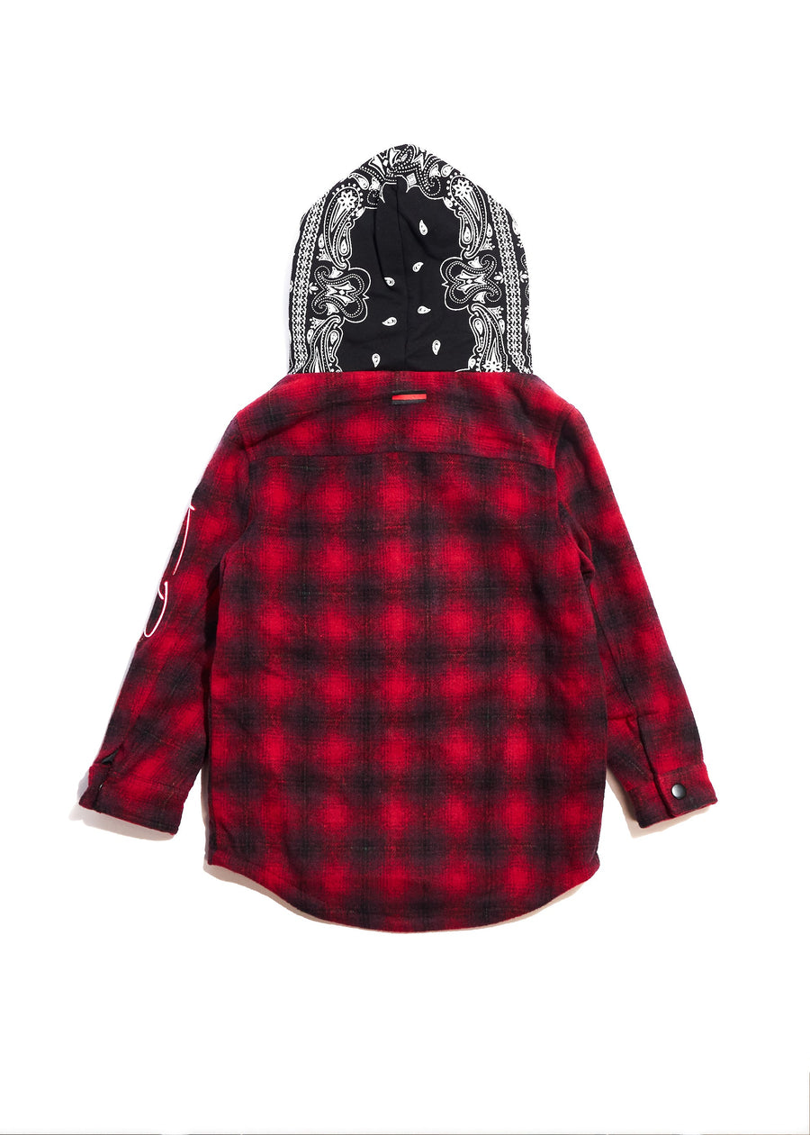 Kumar Hooded Flannel Jacket Top Haus of JR 