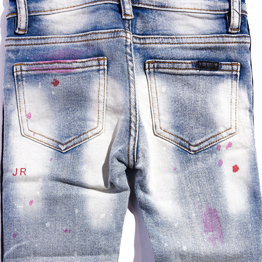Leonard Striped Denim (Indigo Red) Bottoms Haus of JR 