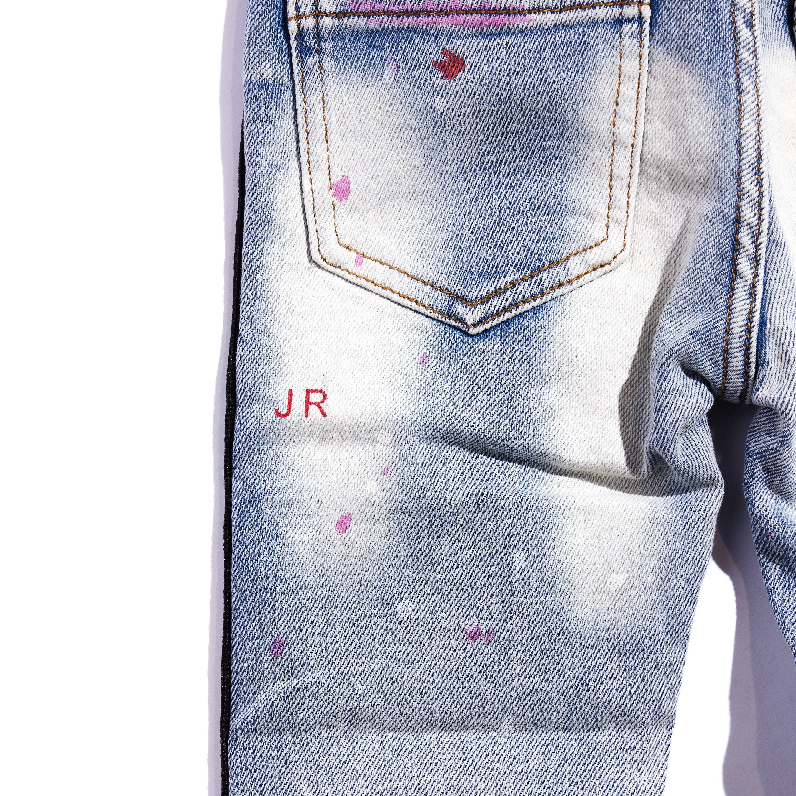 Leonard Striped Denim (Indigo Red) Bottoms Haus of JR 