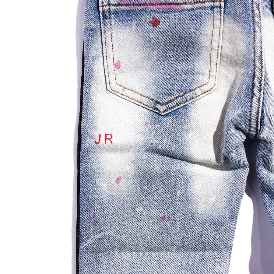 Leonard Striped Denim (Indigo Red) Bottoms Haus of JR 