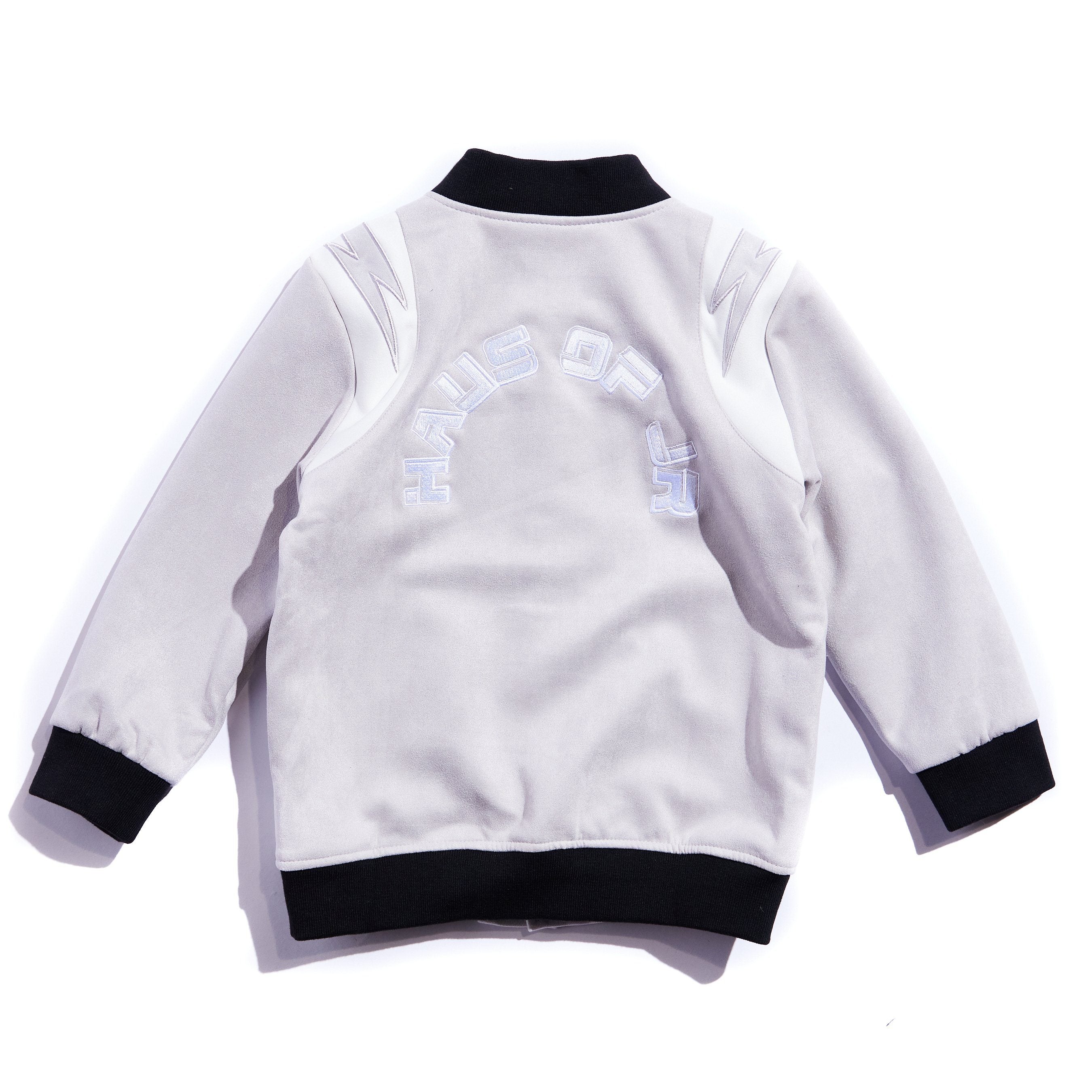 Bolt Varsity Jacket (Grey) Outerwear Haus of JR 